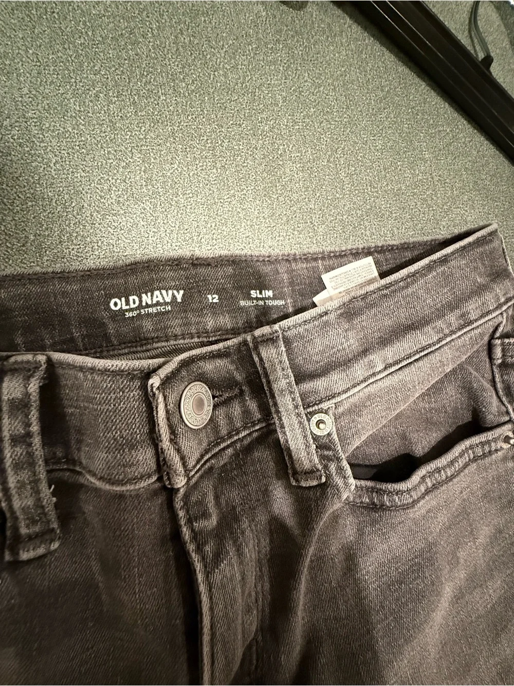Old Navy Kids Dark Gray Distressed Slim Jeans